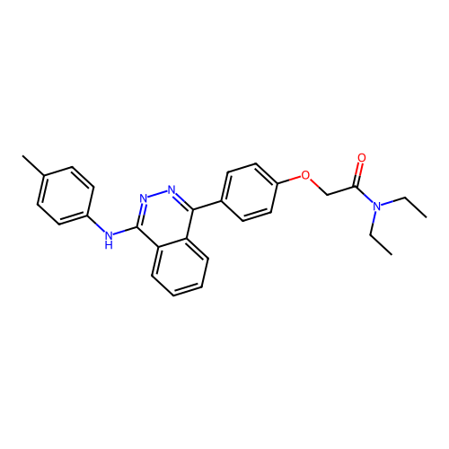N,N-diethyl-2-(4-{4-[(4-methylphenyl)amino]phthalazin-1-yl}phenoxy)acetamide structure