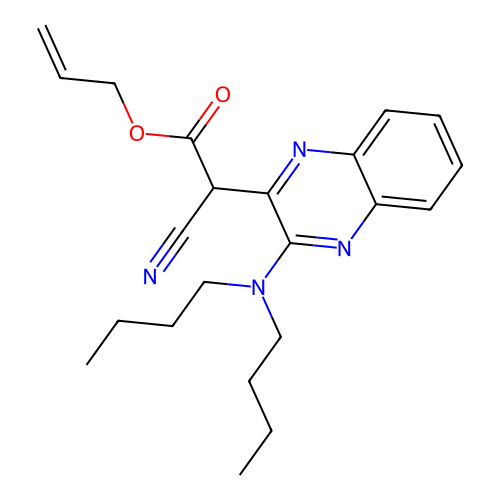 Prop-2-en-1-yl cyano[3-(dibutylamino)quinoxalin-2-yl]acetate structure