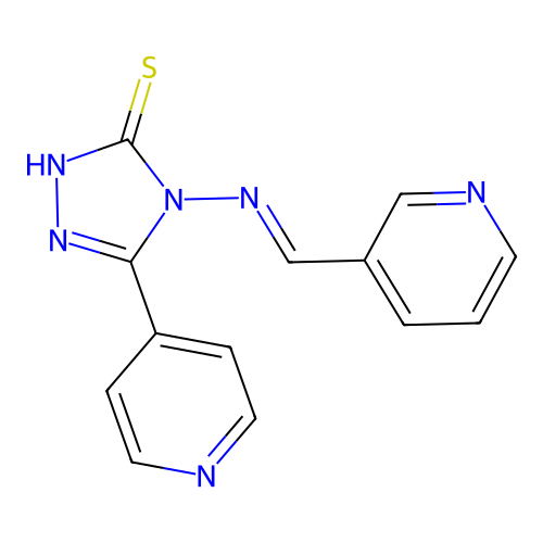 3-pyridin-4-yl-4-[(E)-pyridin-3-ylmethylideneamino]-1H-1,2,4-triazole-5-thione structure