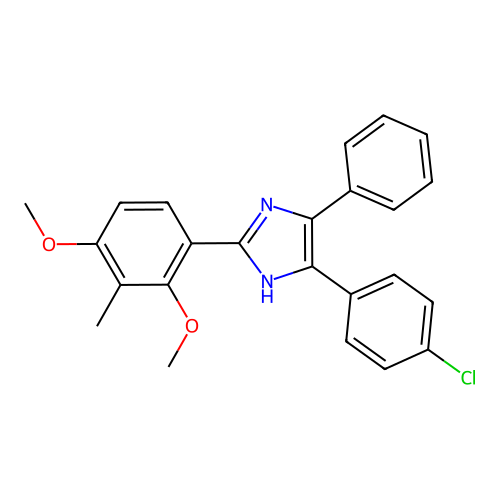 5-(4-chlorophenyl)-2-(2,4-dimethoxy-3-methylphenyl)-4-phenyl-1H-imidazole structure