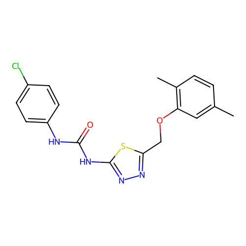 1-(4-Chlorophenyl)-3-(5-((2,5-dimethylphenoxy)methyl)-1,3,4-thiadiazol-2-yl)urea structure