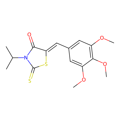 (Z)-3-isopropyl-2-thioxo-5-(3,4,5-trimethoxybenzylidene)thiazolidin-4-one structure