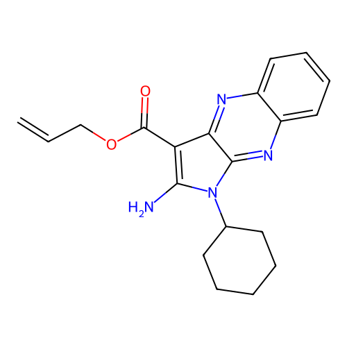 prop-2-en-1-yl 2-amino-1-cyclohexyl-1H-pyrrolo[2,3-b]quinoxaline-3-carboxylate structure