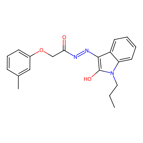 (Z)-N'-(2-oxo-1-propylindolin-3-ylidene)-2-(m-tolyloxy)acetohydrazide structure
