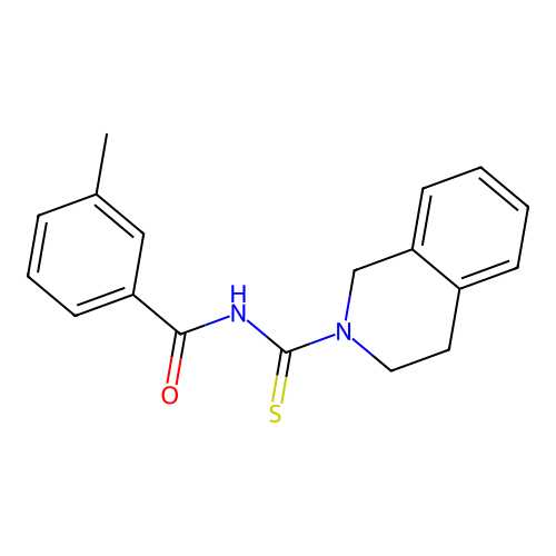 N-(3,4-dihydroisoquinolin-2(1H)-ylcarbonothioyl)-3-methylbenzamide structure