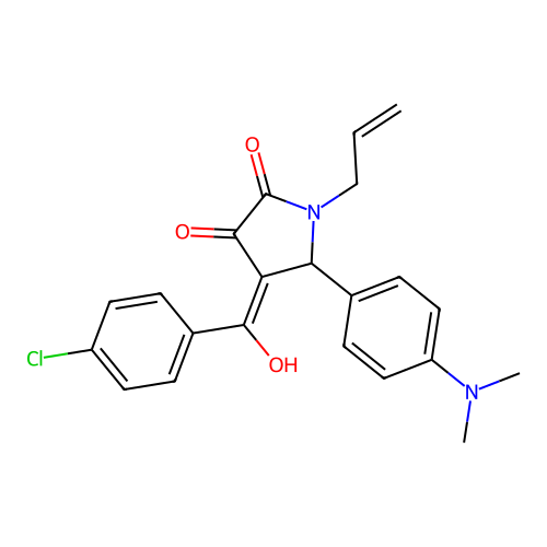 1-allyl-4-(4-chlorobenzoyl)-5-(4-(dimethylamino)phenyl)-3-hydroxy-1H-pyrrol-2(5H)-one structure