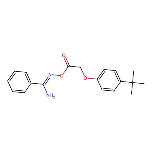 N'-{[2-(4-tert-butylphenoxy)acetyl]oxy}benzenecarboximidamide structure