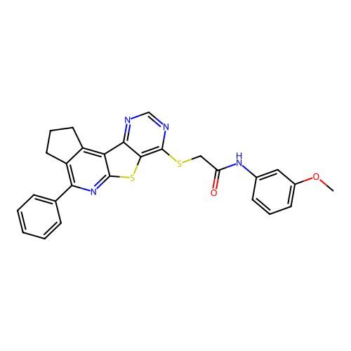 N-(3-methoxyphenyl)-2-((4-phenyl-2,3-dihydro-1H-cyclopenta[4',5']pyrido[3',2':4,5]thieno[3,2-d]pyrimidin-7-yl)thio)acetamide structure
