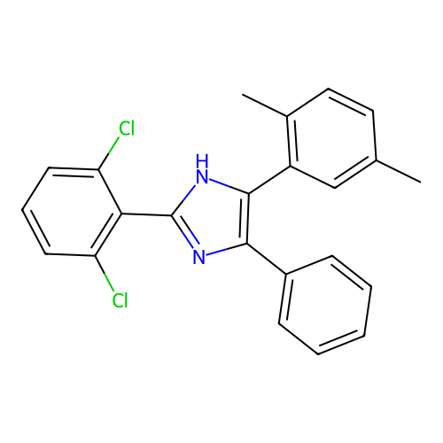 2-(2,6-dichlorophenyl)-5-(2,5-dimethylphenyl)-4-phenyl-1H-imidazole structure
