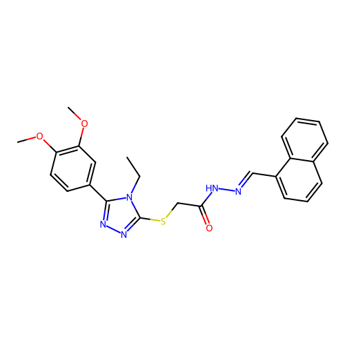 (E)-2-((5-(3,4-dimethoxyphenyl)-4-ethyl-4H-1,2,4-triazol-3-yl)thio)-N'-(naphthalen-1-ylmethylene)acetohydrazide structure