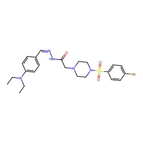 2-{4-[(4-bromophenyl)sulfonyl]piperazin-1-yl}-N'-{(E)-[4-(diethylamino)phenyl]methylidene}acetohydrazide structure