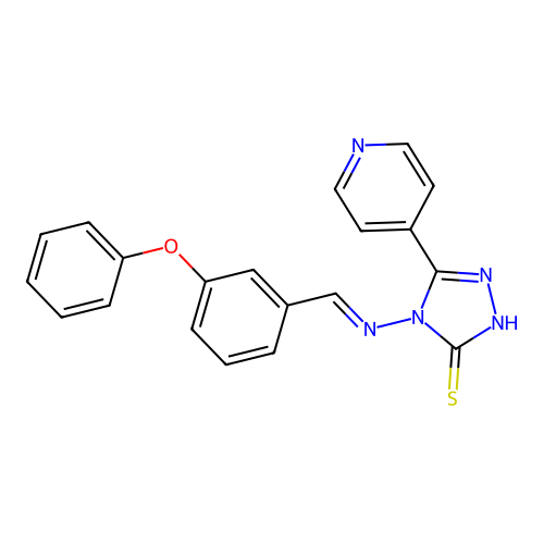 4-[(E)-(3-phenoxyphenyl)methylideneamino]-3-pyridin-4-yl-1H-1,2,4-triazole-5-thione structure
