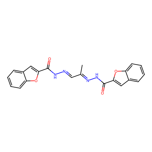 N',N''-(1E,2E)-propane-1,2-diylidenebis(1-benzofuran-2-carbohydrazide) structure