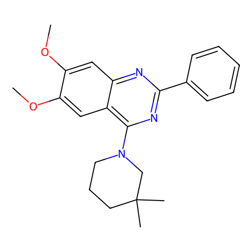 4-(3,3-Dimethylpiperidin-1-yl)-6,7-dimethoxy-2-phenylquinazoline structure