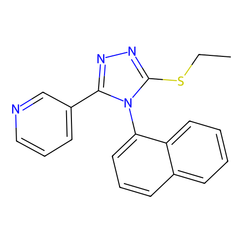 3-[5-(ethylsulfanyl)-4-(naphthalen-1-yl)-4H-1,2,4-triazol-3-yl]pyridine structure