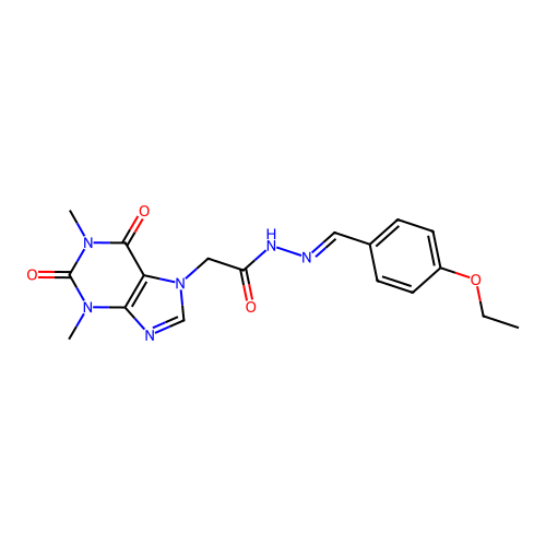 2-(1,3-dimethyl-2,6-dioxo-1,2,3,6-tetrahydro-7H-purin-7-yl)-N'-[(E)-(4-ethoxyphenyl)methylidene]acetohydrazide structure