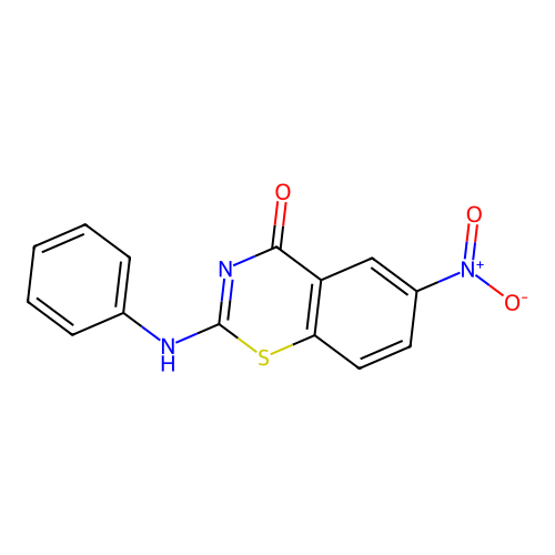 (2E)-6-nitro-2-(phenylimino)-2H-1,3-benzothiazin-4-ol structure
