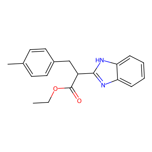 ethyl 2-(1H-benzimidazol-2-yl)-3-(4-methylphenyl)propanoate structure