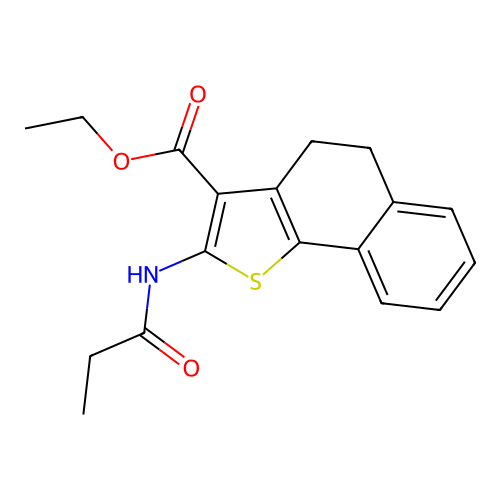 Ethyl 2-(propanoylamino)-4,5-dihydronaphtho[1,2-b]thiophene-3-carboxylate structure