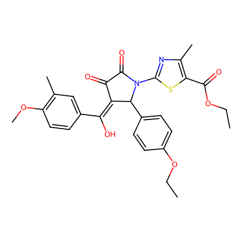 ethyl 2-(2-(4-ethoxyphenyl)-4-hydroxy-3-(4-methoxy-3-methylbenzoyl)-5-oxo-2,5-dihydro-1H-pyrrol-1-yl)-4-methylthiazole-5-carboxylate structure