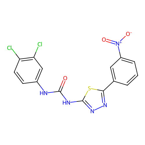 1-(3,4-Dichlorophenyl)-3-[5-(3-nitrophenyl)-1,3,4-thiadiazol-2-yl]urea structure