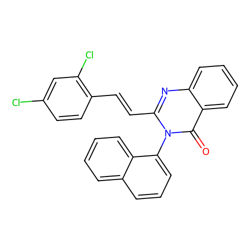 2-[(E)-2-(2,4-dichlorophenyl)ethenyl]-3-naphthalen-1-ylquinazolin-4-one structure