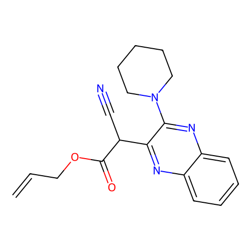 Prop-2-en-1-yl cyano[3-(piperidin-1-yl)quinoxalin-2-yl]acetate structure