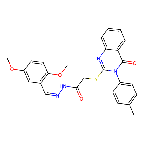 (Z)-N'-(2,5-dimethoxybenzylidene)-2-((4-oxo-3-(p-tolyl)-3,4-dihydroquinazolin-2-yl)thio)acetohydrazide structure