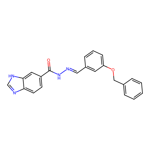 N'-{(E)-[3-(benzyloxy)phenyl]methylidene}-1H-benzimidazole-6-carbohydrazide structure