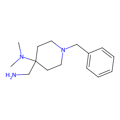 4-(aminomethyl)-1-benzyl-N,N-dimethylpiperidin-4-amine structure