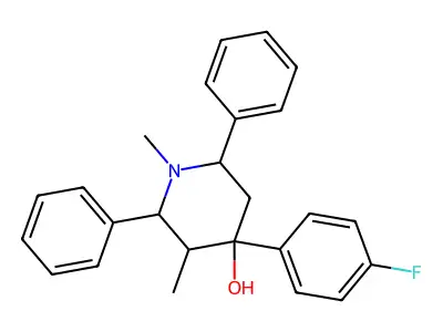 4-(4-Fluorophenyl)-1,3-dimethyl-2,6-diphenylpiperidin-4-ol structure