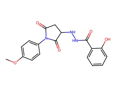 2-hydroxy-N'-[1-(4-methoxyphenyl)-2,5-dioxopyrrolidin-3-yl]benzohydrazide structure