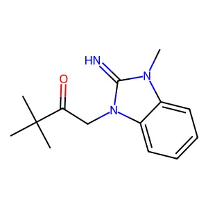 1-(2-Imino-3-methyl-2,3-dihydro-1H-benzimidazol-1-YL)-3,3-dimethylbutan-2-one structure