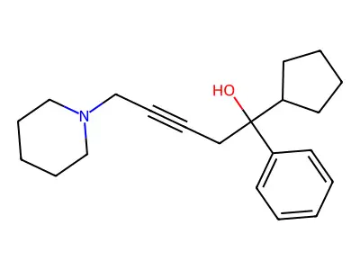 1-Cyclopentyl-1-phenyl-5-(piperidin-1-yl)pent-3-yn-1-ol structure