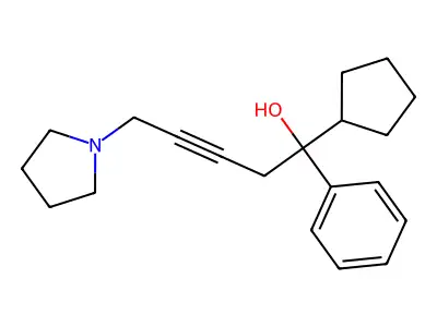 1-Cyclopentyl-1-phenyl-5-(pyrrolidin-1-yl)pent-3-yn-1-ol structure