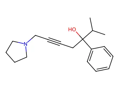 2-Methyl-3-phenyl-7-pyrrolidin-1-ylhept-5-yn-3-ol structure