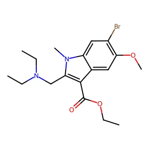 Ethyl 6-bromo-2-(diethylaminomethyl)-5-methoxy-1-methylindole-3-carboxylate structure