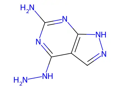 4-hydrazinyl-1H-pyrazolo[3,4-d]pyrimidin-6-amine structure
