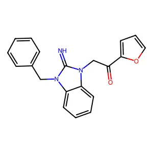 2-(3-Benzyl-2-iminobenzimidazol-1-yl)-1-(furan-2-yl)ethanone structure