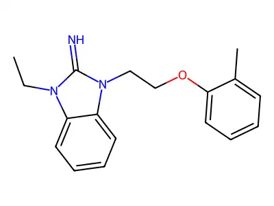 1-Ethyl-3-[2-(2-methylphenoxy)ethyl]benzimidazol-2-imine structure