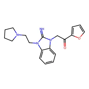 1-(Furan-2-yl)-2-[2-imino-3-(2-pyrrolidin-1-ylethyl)benzimidazol-1-yl]ethanone structure
