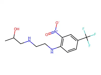 1-[2-[2-Nitro-4-(trifluoromethyl)anilino]ethylamino]propan-2-ol structure