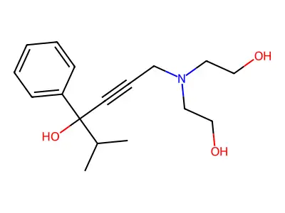 6-[Bis(2-hydroxyethyl)amino]-2-methyl-3-phenylhex-4-yn-3-ol structure