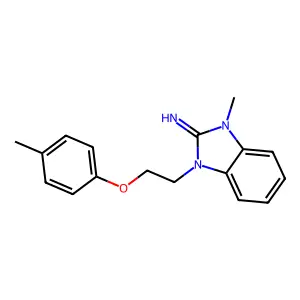 1-Methyl-3-[2-(4-methylphenoxy)ethyl]benzimidazol-2-imine structure