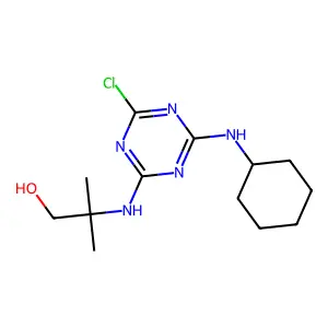 2-[[4-Chloro-6-(cyclohexylamino)-1,3,5-triazin-2-yl]amino]-2-methylpropan-1-ol structure