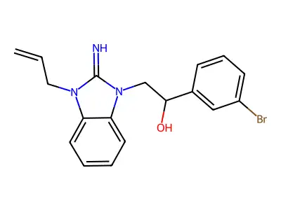 1-(3-Bromophenyl)-2-(2-imino-3-prop-2-enylbenzimidazol-1-yl)ethanol structure