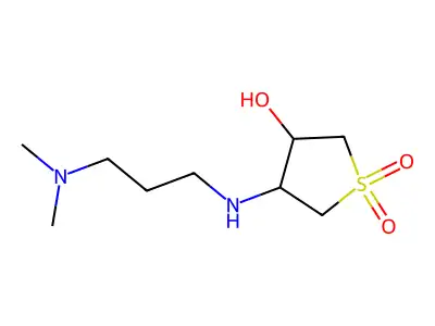 4-[3-(Dimethylamino)propylamino]-1,1-dioxothiolan-3-ol structure