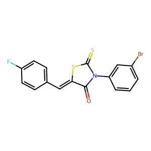 3-(3-Bromophenyl)-5-[(4-fluorophenyl)methylene]-2-thioxo-1,3-thiazolidin-4-one structure