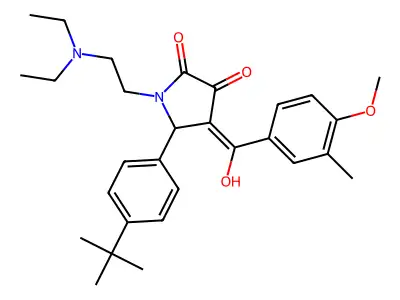 5-(4-tert-butylphenyl)-1-(2-diethylaminoethyl)-4-[hydroxy-(4-methoxy-3-methylphenyl)methylidene]pyrrolidine-2,3-dione structure