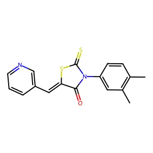 (Z)-3-(3,4-dimethylphenyl)-5-(pyridin-3-ylmethylene)-2-thioxothiazolidin-4-one structure